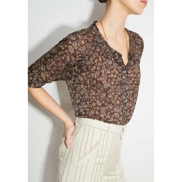 Masscob Womens Rothera Top XS Floral Cotton Cottagecore Boho Peasant Designer - Picture 1 of 10